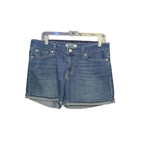 Levis Strauss & Co Signature Size 6 Shorts Blue Jean Denim Stretch Women's Cuff